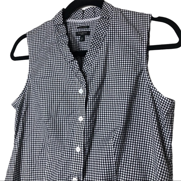 Talbots Petite Gingham Sleeveless Button Front - Picture 6 of 9